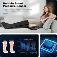 Bottes de massage à compression d'air à 12 chambres pour les jambes et les pieds avec chaleur, pour la circulation et le soulagement de la douleur