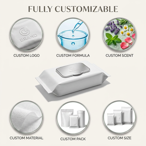 Lingettes pour les fesses à marque privée OEM, lingettes humides jetables avec logo personnalisé, lingettes de toilette biodégradables directes d'usine pour l'hygiène intime - Product Image 4