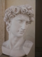 Statue de buste de David en marbre blanc de sculptures de buste en marbre célèbres