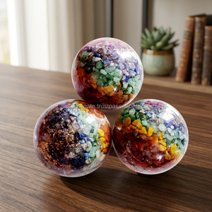 Boules d'orgone faites à la main en pierres précieuses à 7 chakras |   Sphères d'orgonite en gros style mascotte - Product Image 3