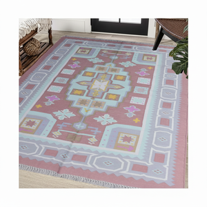 Tapis de sol traditionnel dari de style ancien de taille moyenne Tapis Belle couleur claire Tapis en tissu de coton pour la maison Tapis et ensembles - Product Image 1