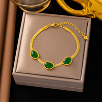 Bracelet Femme Tendance en Acier Inoxydable Plaqué Or PVD, Chaîne à Billes Exquise, Bijou de Charme Féminin