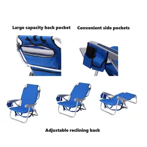 Personalizado Atacado Portátil Ajustável Outdoor Piscina Leve Metal Alumínio Folding Lounge Praia Camping Wearable Cadeiras