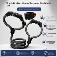 Cadenas à câble en acier à combinaison à quatre chiffres à double tête pour vélos et trottinettes électriques ; Antivol à câble avec fixation intégrée