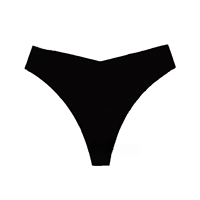 TK Tanga de nailon de seda helada sin costuras con corte en V profundo de una pieza, de talle bajo, color liso, para mujer, lencería sexy