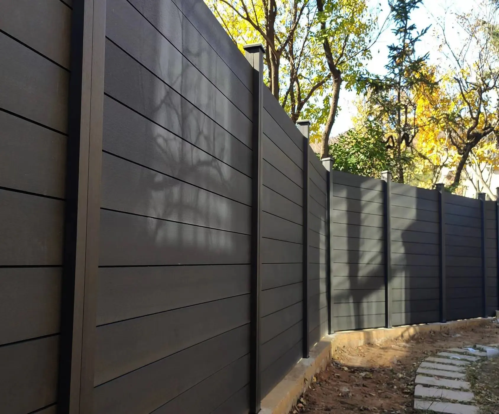 Çevre dostu hava dayanıklı bahçe dekoratif WPC su geçirmez kompozit çit paneli WPC co-ekstrüzyon ekstrüzyon çit