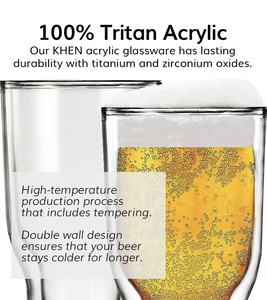 Vaso de Cerveza de Vidrio de Doble Pared de Borosilicato con Forma de Botella de Cerveza Invertida, 250 ml, 350 ml, 500 ml, para Fútbol Mundial - Product Image 2