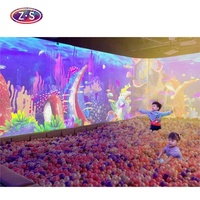 Système de jeu interactif tout-en-un avec projection pour piscine à balles, jeu immersif pour enfants avec plus de 30 scènes thématiques pour aire de jeux souple