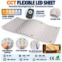 Feuille lumineuse LED découpable, double blanc, panneau rétroéclairé dimmable SMD 2835 CRI 90, auto-adhésive pour caisson lumineux, affichage commercial et signalétique