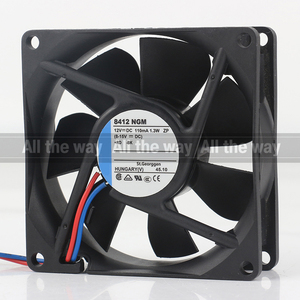Nouvelle allemagne 5V 24V 48V DC 12V 110mA 1.3W AC EC 8025 80X80X25MM 8CM onduleur à deux fils de haute qualité à faible bruit 8412 <span class=keywords><strong>NGM</strong></span> ventilateur de refroidissement - Product Image 2