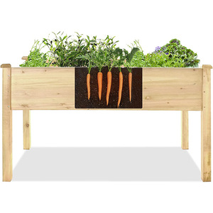 Maceta <span class=keywords><strong>de</strong></span> <span class=keywords><strong>madera</strong></span> con patas <span class=keywords><strong>largas</strong></span>-Soporte para plantas elevado <span class=keywords><strong>de</strong></span> jardín versátil Estante para exteriores-Solución ideal para decoración al aire libre Pino - Product Image 5