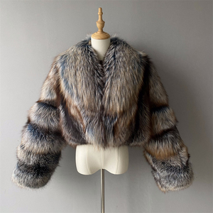 Áo khoác lông cáo thật nữ thiết kế mới nhất Jxwatcher, nhiều màu sắc, bán buôn, cổ lông lớn, hàng cao cấp, mùa đông, áo khoác lông cáo nữ đặt may - Product Image 1