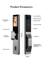 Serrure de porte intelligente 3D avec reconnaissance faciale, interphone vidéo WiFi, contrôle à distance, compatible avec l'application Tuya, système d'alarme de sécurité domestique