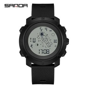 Montre Sanda 2128 pour homme, étanche, double fuseau horaire, analogique-numérique, mouvement multifonction, montre de sport pour homme - Product Image 4