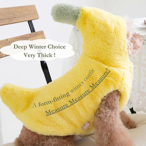 V356 Großhandel Modische Haustierkleidung Umweltfreundliches Kostüm Hunde-Bananen-Wintermantel Fleece-Gefüttert Verdickte Kleidung Weihnachts-Verkleidung - Product Image 3