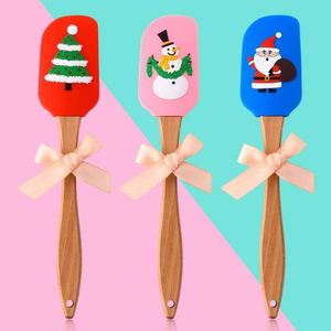 Christmas Themed <b>Silicone</b> Spatulas Food Grade Kitchen & <b>Baking</b> Tools-for Pastry Cutting & Bakeware - Product Image 6
