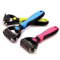 Peine para Desenredar Mascotas J008, Tamaño Pequeño, 11 Dientes, Acero Inoxidable, Mango Antideslizante, Cepillo para Aseo Canino