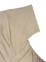 Blouse d'été personnalisable pour femme, coupe ajustée, manches chauve-souris, design tendance, débardeur court froncé à col en V torsadé sur le devant