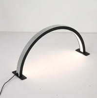 Lampe LED demi-lune professionnelle de bureau pour salon de manucure, avec décorations en strass, pour soins des yeux et manucure