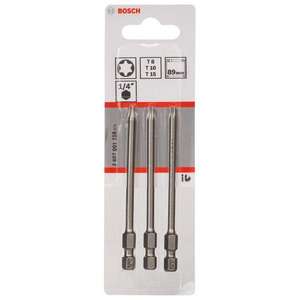 BOSCH - 2607001760 Jeu d'embouts de tournevis ''Extra Hard'' T (3 pcs.) -EAN 3165140302852 INSERTS POUR BITS DE VISSAGE - Product Image 2