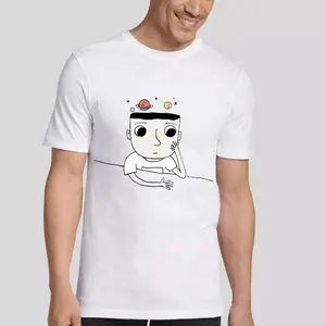 Ecoach Low MOQ Crew Neck Short Sleeve T Shirt 100% Cotton Men's T Shirt Custom Screen DTG Print Graphic T Shirts For Men