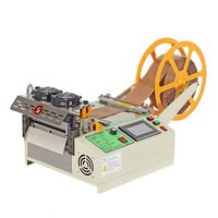 Máquina de corte de cinta de nailon/poliéster de alta precisión con motor eléctrico accionado por engranajes y control PLC automático