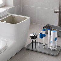 Pièces de rechange universelles pour réservoir de toilettes en ABS : Ensemble complet de valve de chasse et de remplissage avec commande manuelle pour toilettes traditionnelles