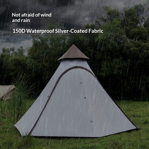 Grande tente de camping en forme de dôme pour 5-6 personnes, double couche, imperméable, type <span class=keywords><strong>tipi</strong></span> avec auvent pour le camping en plein air - Product Image 3