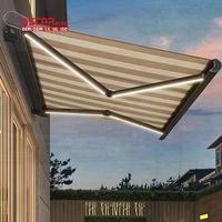 Store banne rétractable électrique d'extérieur pour terrasse, pergola, gazebo avec cadre en PVC et aluminium