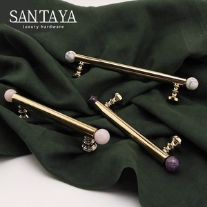 Santaya PVD <strong>Gold</strong> <strong>Crystal</strong> Brass Handles Kitchen Cabinet Pulls Bedroom Wardrobe Drawer <strong>Knobs</strong> Furniture Handle - Product Image 2