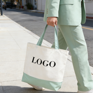 Sac fourre-tout en toile cirée grande taille avec logo personnalisé, réutilisable, en coton, avec fond renforcé, vente en gros usine - Product Image 3