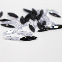 Vente en gros 1.5x3mm zircon cubique noir taille marquise pierres en vrac 4A pierres précieuses étincelantes de qualité pour la fabrication de bijoux