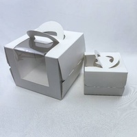 Boîte à gâteau en papier portable DIY avec fenêtre pour Noël, Pâques, mariage, anniversaire, fête, muffins, bonbons, biscuits, chocolat, emballages cadeaux
