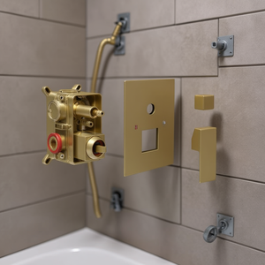 Kit de montage pour mitigeur de douche 2 voies en laiton massif pour remplacement de matériel de salle de bain - Product Image 2