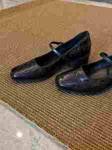 Zapatos de Tacón Grueso Formales Cuadrados de Piel de Oveja Genuina Estilo Vintage Francés para Mujer, Cómodos, Sin Cordones, de Boca Baja, para Oficina - Product Image 3