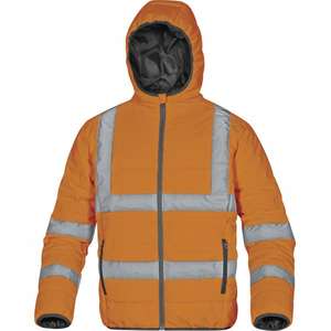 DELTA PLUS-Chaqueta de plumón naranja fluorescente de alta visibilidad de 2 capas laminadas de poliéster acolchado ripstop-2- - Product Image 1