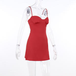 2025 nuove <span class=keywords><strong>tendenze</strong></span> Hot Bodycon designer di <span class=keywords><strong>abbigliamento</strong></span> moda donna Mini abito rosso personalizzato di fabbrica Oem - Product Image 4