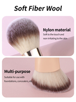 Set Kuas Makeup Profesional 7pcs Dua Sisi dengan 12 Puff Bedak dan Tas Makeup
