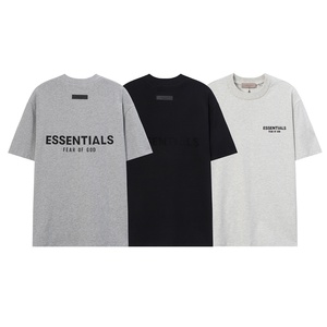 ESSENTIALS Winter FOG High Street Felpa con cappuccio e pantaloni lunghi con lettere floccate per <span class=keywords><strong>coppia</strong></span>, set a maniche corte 100% fibra <span class=keywords><strong>di</strong></span> bambù floccata - Product Image 3