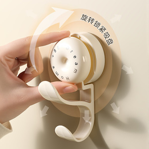 Suction Cup Coat <b>Hook</b> Round White Removable <b>Wall</b> Mounted Entryway Door <b>Hook</b> - Product Image 1