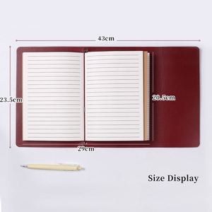 <b>Custom</b> Leather A5 Tri-fold Notebook Vintage Travel Journal, Kraft Paper A6 <b>Diary</b> <b>Custom</b> Logo Promotional Gift Sets - Product Image 4