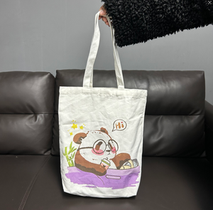 Sacs fourre-tout en toile personnalisés imprimés, mignons, durables et écologiques pour le shopping, sacs cadeaux personnalisés de couleurs variées - Product Image 1