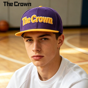 Custom Logo 6 Panel Structured <b>Flat</b> Brim Cap Wholesale Bulk Chenille Embroidery Two Tone <b>Hat</b> Manufacturer - Product Image 1