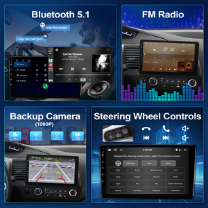 Para Honda Civic 2006-2011 Unidad Principal con Pantalla Táctil IPS de 10.1 Pulgadas 2 Din Estéreo de Coche Android Reproductor de Video con Carplay Inalámbrico - Product Image 3