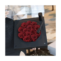 AM-PFE29 Ammy Konservierte Rosen Grammophon-Acrylbox Ewige Blumen Display Grammophon-Rosenbox Valentinstag-Geschenke