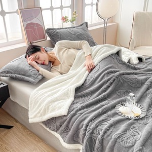 ผ้าห่มผ้าขนแกะปะการังผ้าห่มผ้ากำมะหยี่ซักได้สำหรับผู้ผลิตของขวัญสั่งทำได้ - Product Image 4