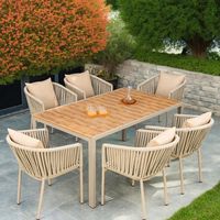 Canapé en osier modulaire 7 pièces jardin arrière-cour extérieur Patio meubles ensemble de salle à manger