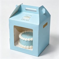Caja para Pastel de Cartón de Diseño Simple, Plegable, Reciclada, de Alta Calidad, con Ventana de PET, Caja para Empacar Alimentos