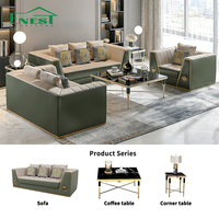 Ensemble de canapés sectionnels en cuir véritable de luxe, design moderne, meubles pour la maison, pour salon, utilisation en villa