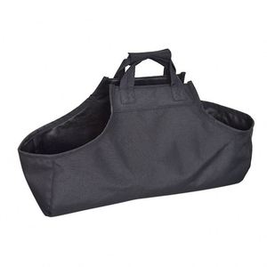 Sac de transport en toile écologique de luxe pour bûches de bois de cheminée avec fermeture à glissière et porte-accessoires pour bois de chauffage - Product Image 3